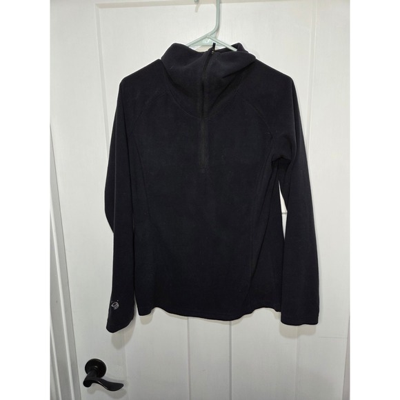 Mountain Hardwear Tops - Mountain Hardwear Womens Black Fleece Quarter Zip Pullover Mock Neck Jacket M